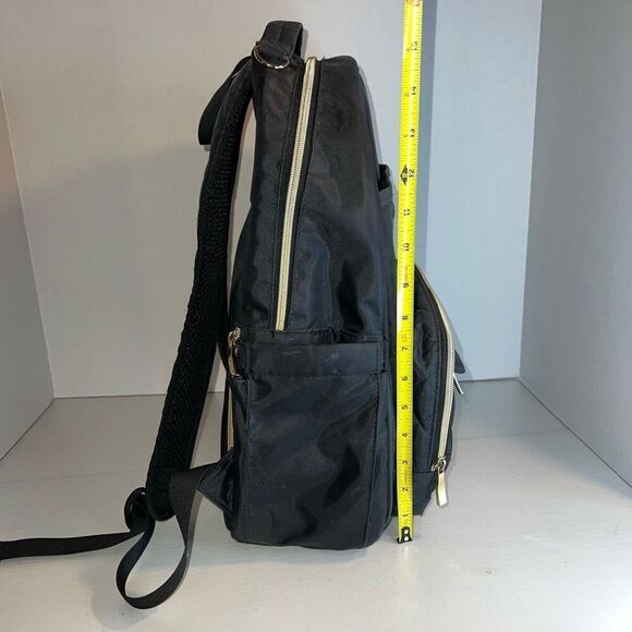 LANDICI Changing Bag Backpack Travel Back Pack Black Gold USB Charging Port Hole - Picture 2 of 8